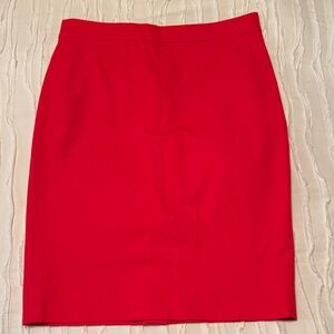 J. Crew Vibrant Red Pencil Skirt